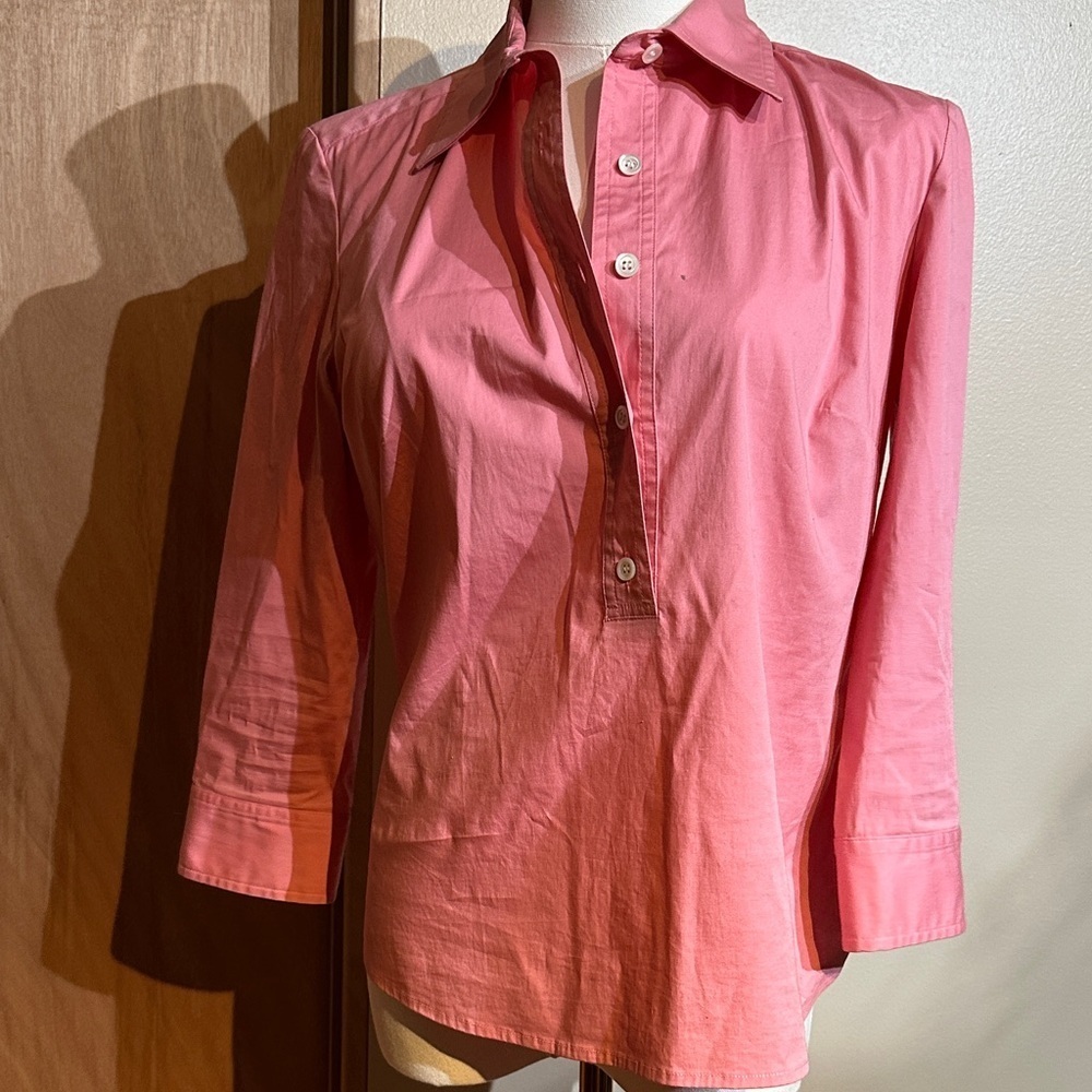 J.crew Women's Pink Button-Up Shirt